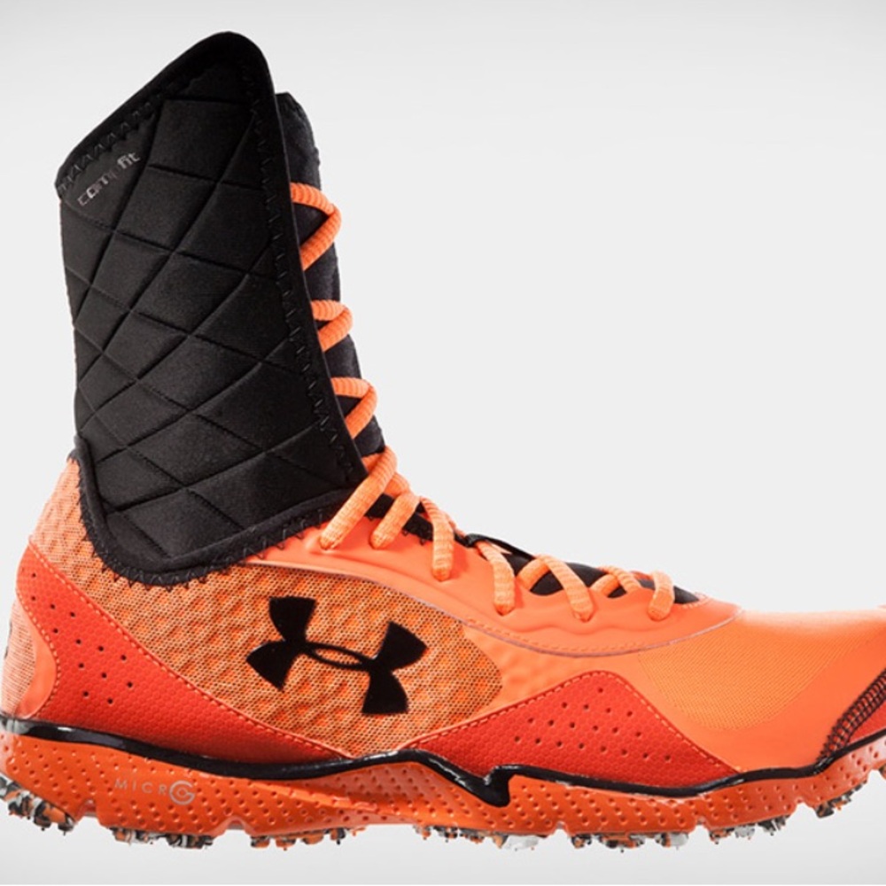 Under Armour Vibrant Orange and Black High-Top Shoes